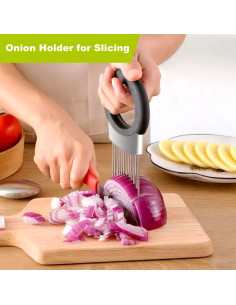 Soporte Cortador de Cebolla Deeriz con Agujas de Acero Inoxidable 2