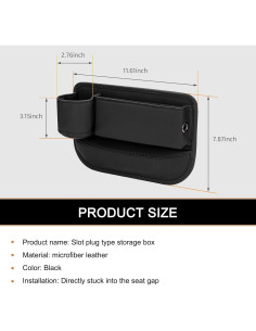 Organizador de Espacio entre Asientos de Coche Neferta Negro 2