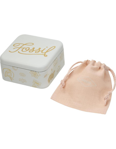 Collar de cadena con colgante dorado Fossil para mujeres