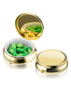 Caja de Pastillas Organizador de Medicina WLLHYF Oro 7x6 cm