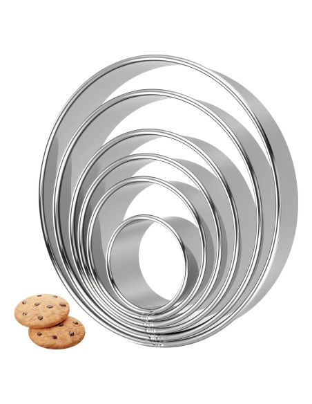 Juego de 6 Cortadores de Galletas Redondos Bruislard 5.2 a 15.5 cm
