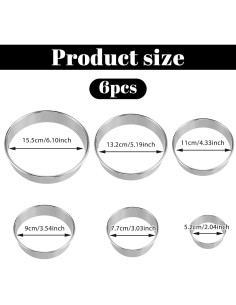 Juego de 6 Cortadores de Galletas Redondos Bruislard 5.2 a 15.5 cm 2