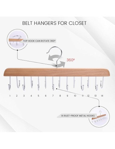 Organizador de Cinturones JOHOUSE 2 PCS con 14 Ganchos