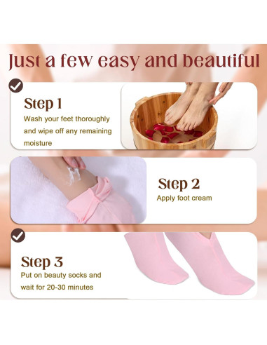 3 Pares de Calcetines Hidratantes Rosa Xelsluthe para Pies Secos