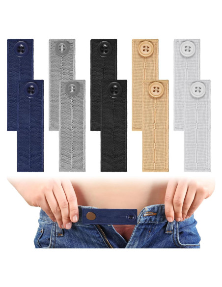 Extensores de Cintura Elásticos LXUEJIE 10 Piezas 8.5cm