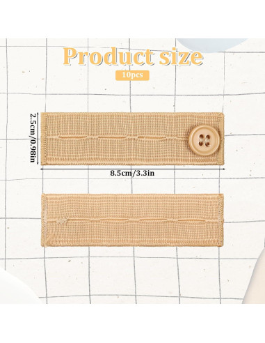 Extensores de Cintura Elásticos LXUEJIE 10 Piezas 8.5cm