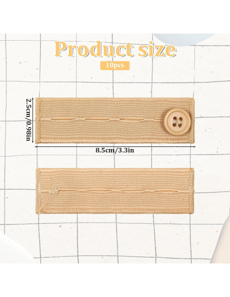 Extensores de Cintura Elásticos LXUEJIE 10 Piezas 8.5cm