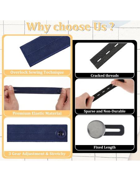 Extensores de Cintura Elásticos LXUEJIE 10 Piezas 8.5cm