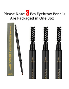 Lápiz de Cejas Impermeable O'CHEAL 3 Pcs Marrón Oscuro 2