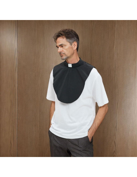 Collar Clerical Unisex Negro con Inserto Blanco - 2 Piezas