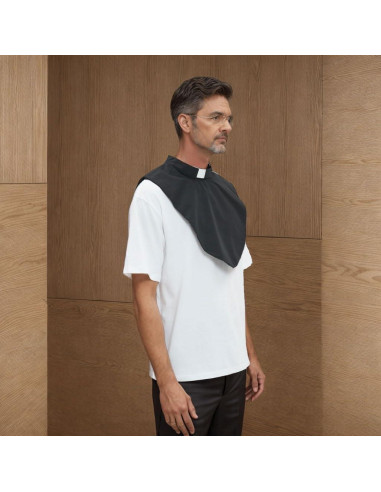 Collar Clerical Unisex Negro con Inserto Blanco - 2 Piezas