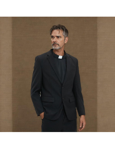 Collar Clerical Unisex Negro con Inserto Blanco - 2 Piezas