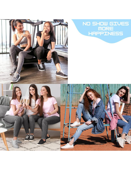 4 Pares de Calcetines Invisibles Antideslizantes para Mujeres