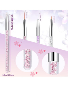 12 Pinceles de Maquillaje Delineador Fino Nuenen - 3 Tamaños 2