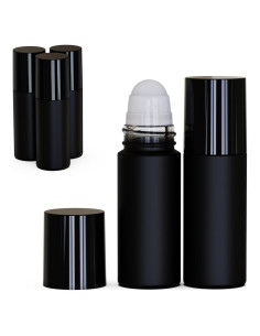 Set de 5 Botellas de Vidrio 30ml Negras Recargables Jagolain