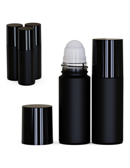 Set de 5 Botellas de Vidrio 30ml Negras Recargables Jagolain