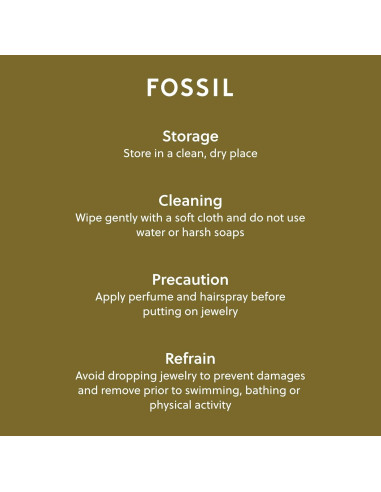 Collar de cadena con colgante dorado Fossil para mujeres