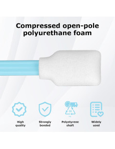 Hisopos de limpieza de espuma MIOGREN 200 unidades 128mm 2