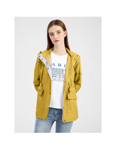 Chaqueta de Lluvia IFFEI para Mujeres Impermeable Amarillo Mediano 2
