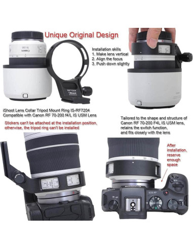 Anillo de Montaje en Trípode iShoot IS-RF7204 para Canon RF 70-200 f/4L