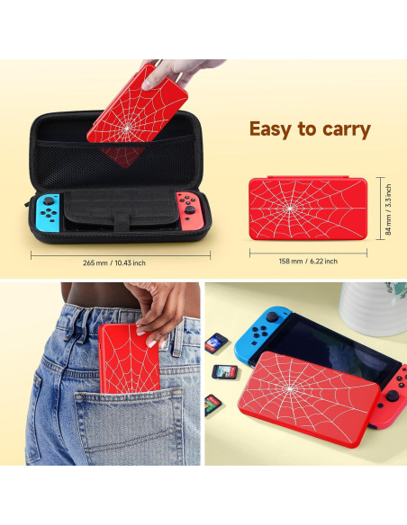 Estuche Portátil JINGDU para 48 Tarjetas Micro SD y NS, Rojo