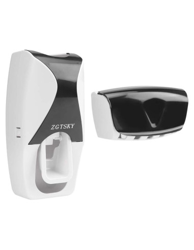 Dispensador de Pasta de Dientes Worem Negro con Soporte para Cepillos