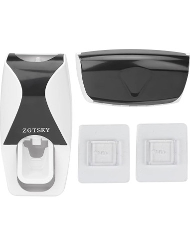 Dispensador de Pasta de Dientes Worem Negro con Soporte para Cepillos