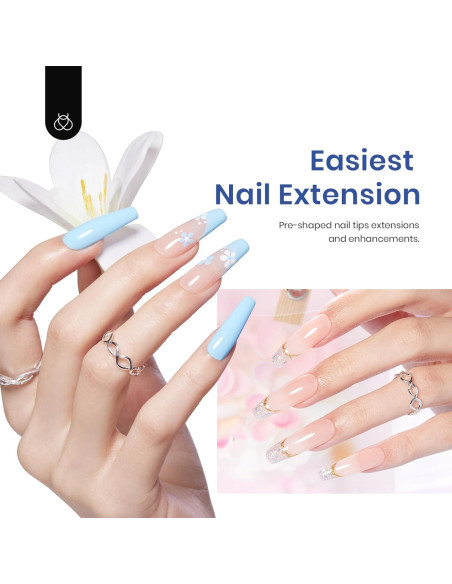 Kit de Uñas de Gel Beetles 240 PCS Coffin con Lámpara LED