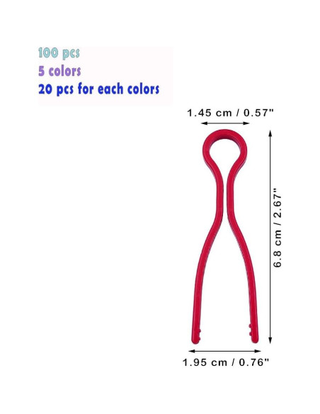 100 Sujetadores de Bobinas de Hilo Metulip 5 Colores Organizador