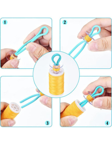 100 Sujetadores de Bobinas de Hilo Metulip 5 Colores Organizador