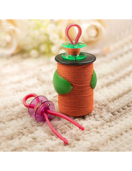 100 Sujetadores de Bobinas de Hilo Metulip 5 Colores Organizador