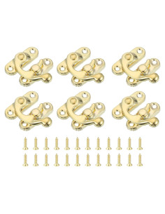 Cierre Vintage de Brazo Oscilante Izquierdo uxcell - 6 Pcs 27x32mm Dorado