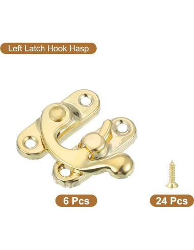 Cierre Vintage de Brazo Oscilante Izquierdo uxcell - 6 Pcs 27x32mm Dorado