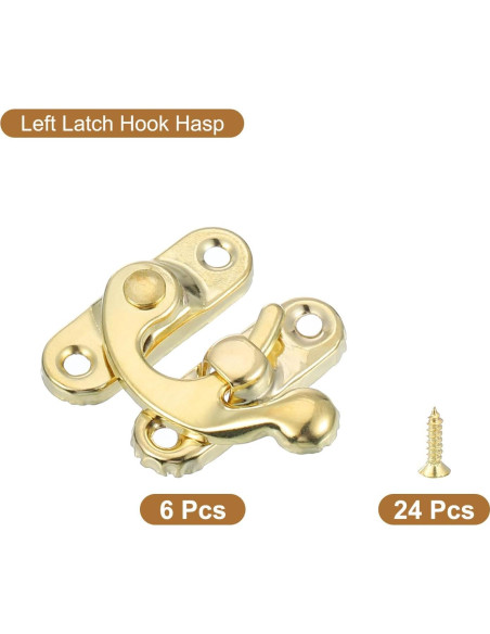 Cierre Vintage de Brazo Oscilante Izquierdo uxcell - 6 Pcs 27x32mm Dorado