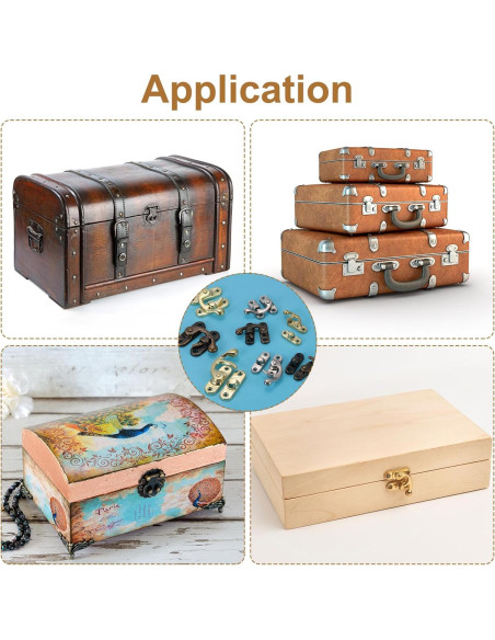 Cierre Vintage de Brazo Oscilante Izquierdo uxcell - 6 Pcs 27x32mm Dorado