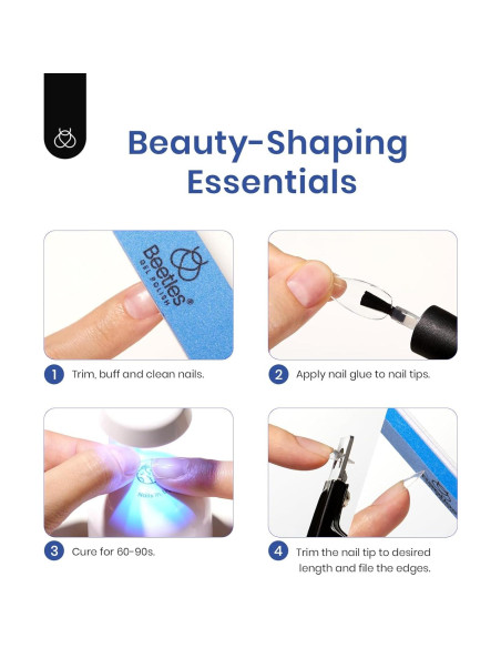 Kit de Uñas de Gel Beetles 240 PCS Coffin con Lámpara LED