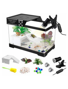 Kit Acuario para Tortugas GOZILLA Mini Negro 30x18.4x18 cm