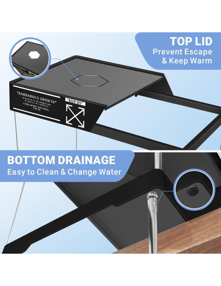 Kit Acuario para Tortugas GOZILLA Mini Negro 30x18.4x18 cm