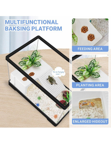 Kit Acuario para Tortugas GOZILLA Mini Negro 30x18.4x18 cm