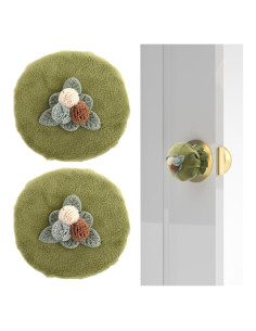 Fundas de Pomos de Puerta BOHUIZ 2 Pcs Verde Franela Acolchada