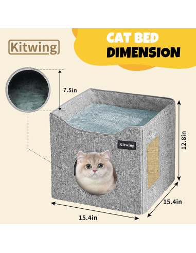 Cama para Gatos Kitwing Plegable 39.1x39.1x32.5 cm Gris