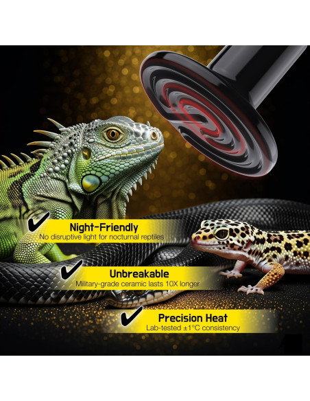 Emisor de Calor Cerámico 150W ReptiKing para Reptiles y Aves