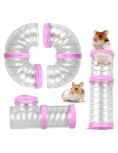 Túnel para Hámster MUYG Rosa, Juego de 8 Tubos 6.35 cm