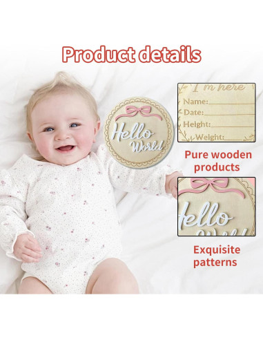 14 Tarjetas de Hitos Mensuales para Bebés DUOJINSANXI Rosa