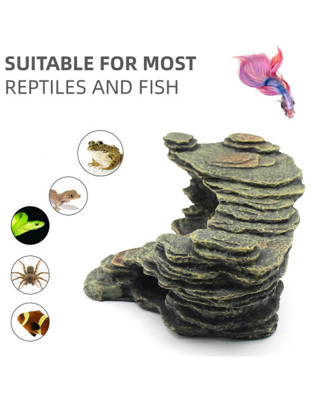 Plataforma de Sol para Reptiles Relaqcc 24.9x17.8 cm Resina