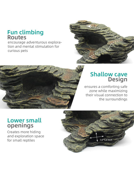 Plataforma de Sol para Reptiles Relaqcc 24.9x17.8 cm Resina