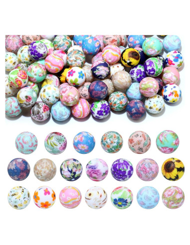 80 Perlas de Silicona MONSEALYT 15mm para Manualidades Flor