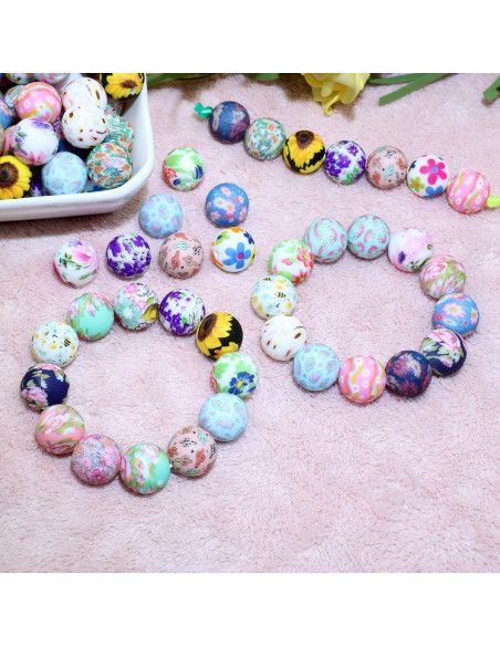 80 Perlas de Silicona MONSEALYT 15mm para Manualidades Flor