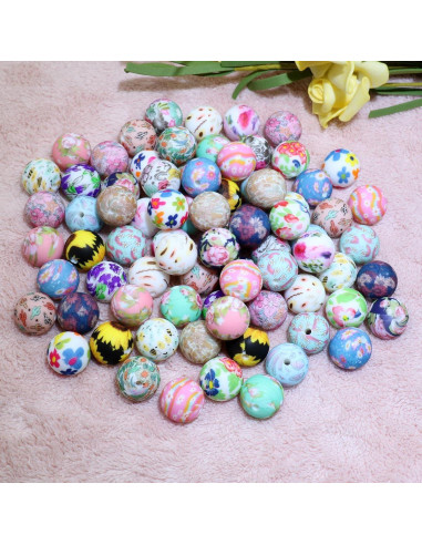 80 Perlas de Silicona MONSEALYT 15mm para Manualidades Flor