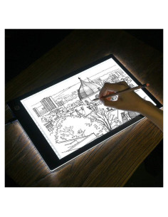 Caja de Luz LED A4 Sesyomr Ultra Fina Brillo Regulable USB